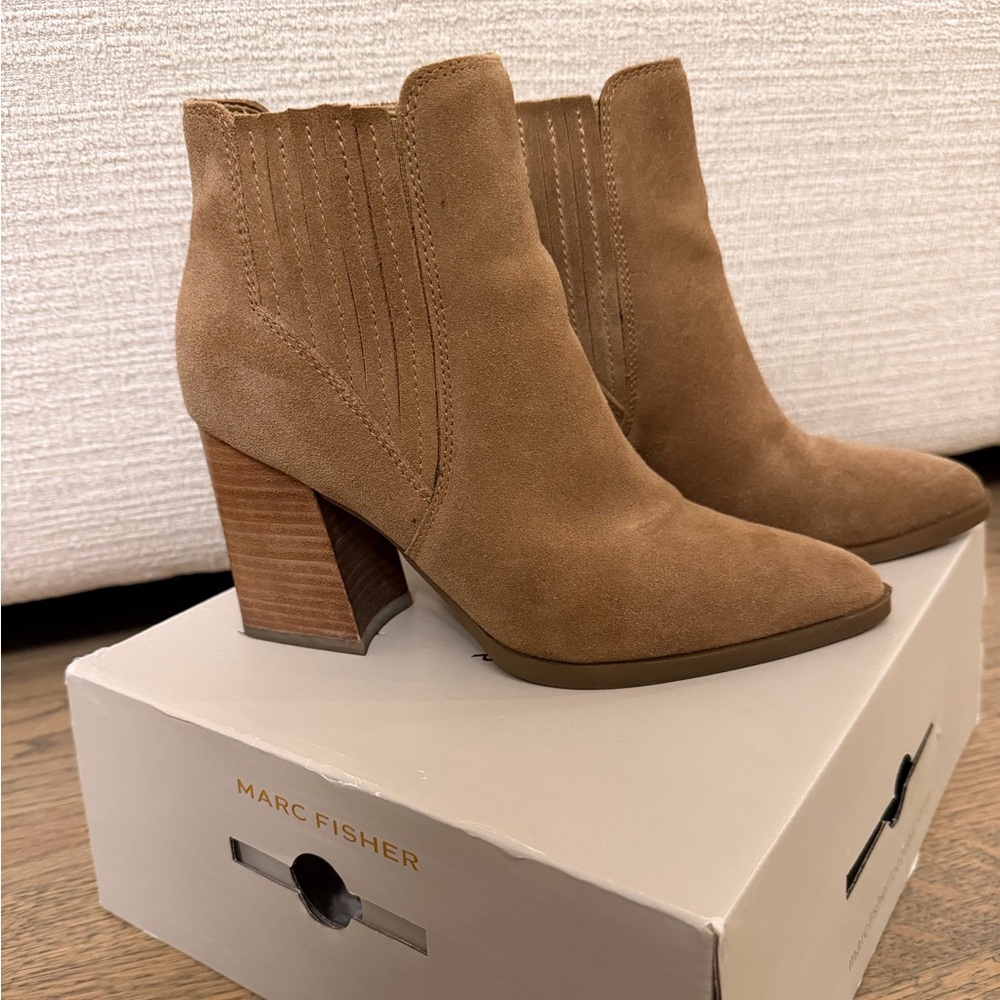 Marc Fisher Natural Suede Ankle Booties